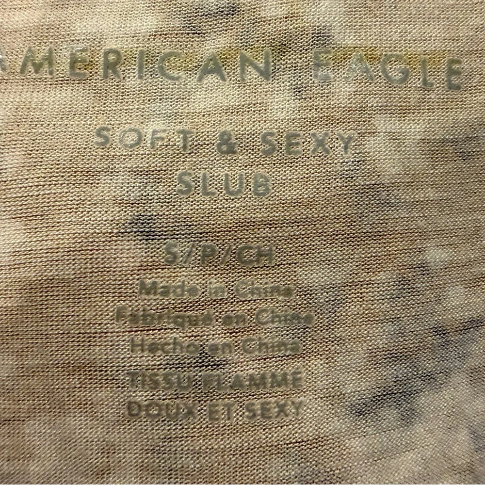 American Eagle soft & sexy slub floral top tee shirt small s - Picture 3 of 3